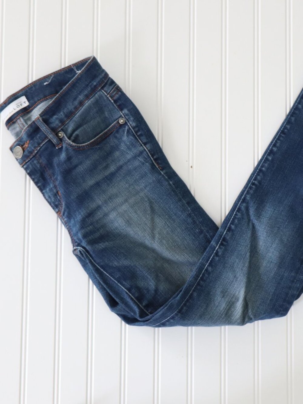 LOFT Modern Skinny Jeans Size 24/00 Raw Hem Blue